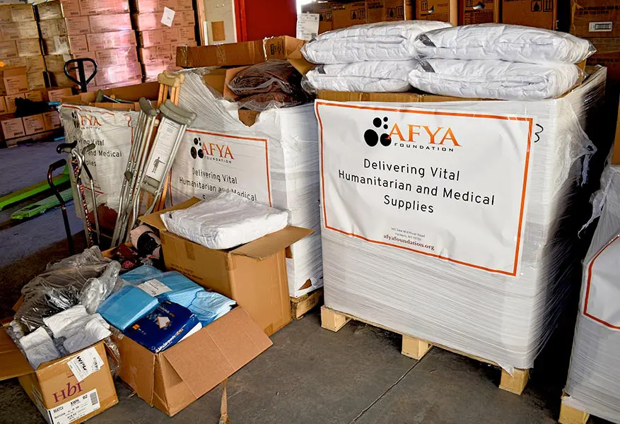 Medical supplies ina. truck